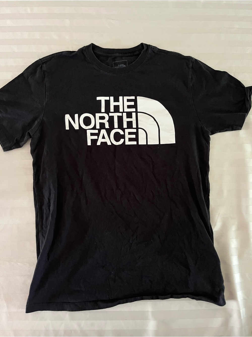 The North Face Black Tee with White Logo - Men's Short Sleeve-Small